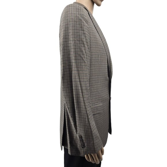 Ermenegildo Zegna Mens Checkered Wool Blazer 42L - Picture 2 of 12